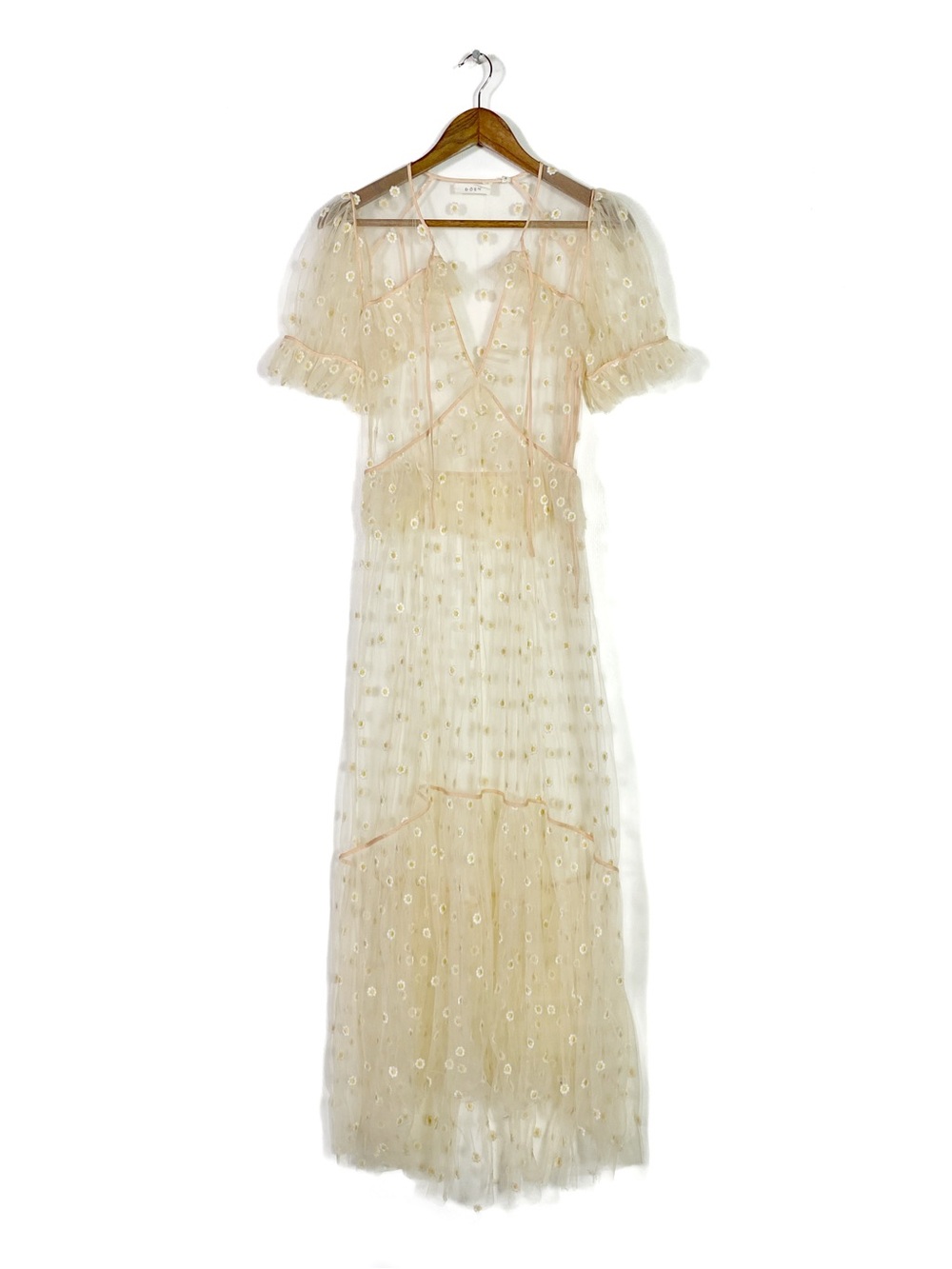 Doen Zelda Sheer Floral Dress Faded Peach - Picture 3 of 9
